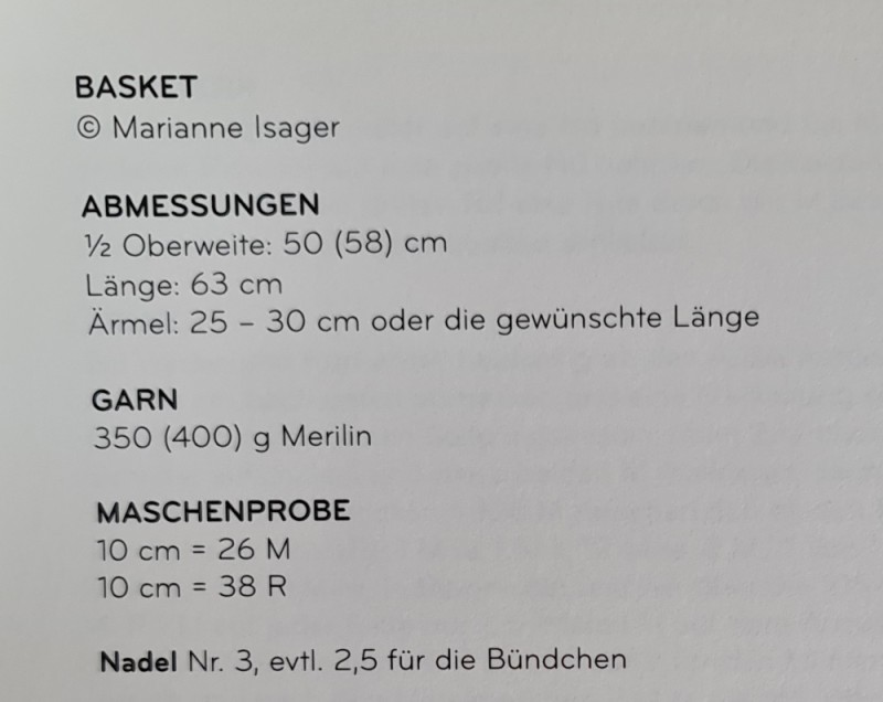 Marianne Isager Anleitung "Basket"