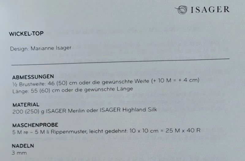 Marianne Isager Anleitung "Wickel-Top