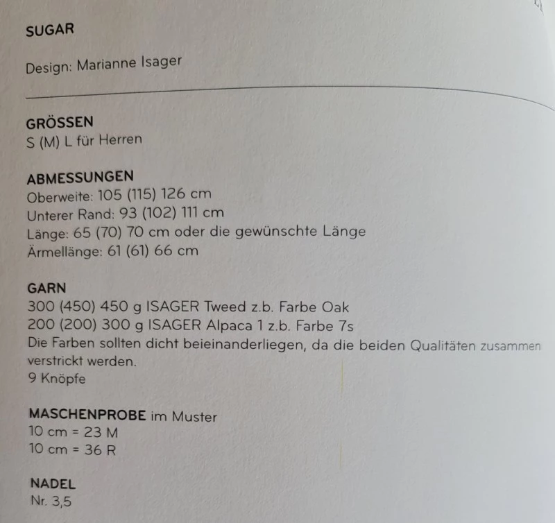 Marianne Isager Anleitung "Sugar"
